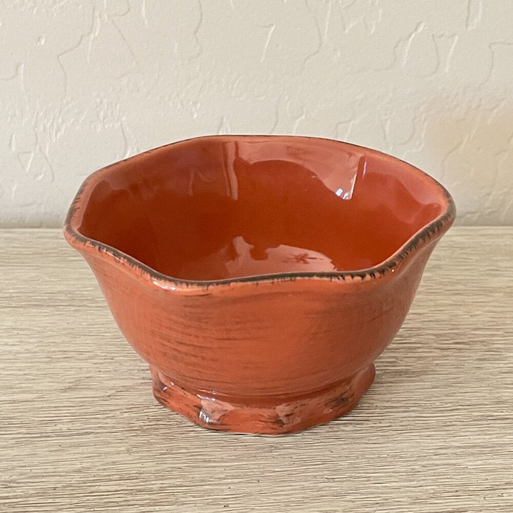 Tastefully Simple Dish Rust Color Ceramic Fluted - Picture 3 of 7